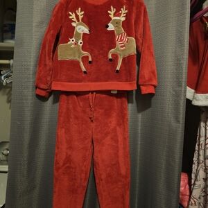 Festive Red Reindeer Kids Matching Set